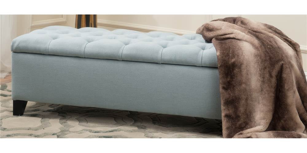 Storage Ottoman In Sky Blue - Walmart.com