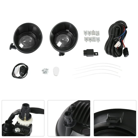 Chevrolet Camaro 2010-2013 LED Fog Light Set, Clear Lens, Black Housing, Includes Left and Right Fog Lamps, 12V, Simple Installation