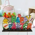 thumbnail image 7 of HANXIULIN Easter Egg Table Wooden Signs Happy Easter Block Decorations Freestanding Easter Tiered Tray Decor Farmhouse Rustic Easter Table Centerpiece Sign Easter Egg for Spring Decor Home Decor, 7 of 7