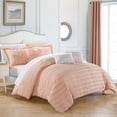 thumbnail image 3 of Daza 6 or 5 Piece Comforter Set Striped Ruched Ruffled Bedding, 3 of 5