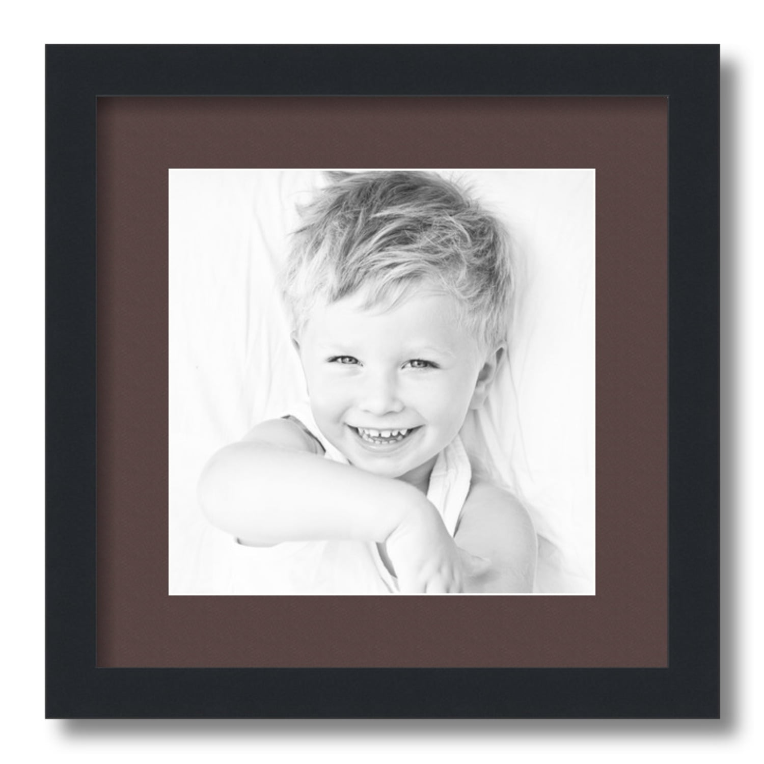 ArtToFrames Matted 14x14 White Picture Frame with 2" Double Mat 10x10 Opening 
