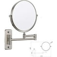 thumbnail image 2 of Vanity Mirror Wall Mounted Makeup Mirror 8-Inch Two-Sided Swivel Wall Mounted Mirror,Extending Folding Bathroom Shaving Cosmetic Make up Mirror 3X Magnification Nickel Color, 2 of 2