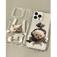 thumbnail image 2 of Funda de teléfono con dibujos de perro para iPhone, carcasa trasera de TPU suave y transparente con diseño de dibujos animados coreanos para iPhone 14, 13, 11, 12 Pro Max, 7, 8 Plus, X, XR, XS Fivean unisex, 2 of 2