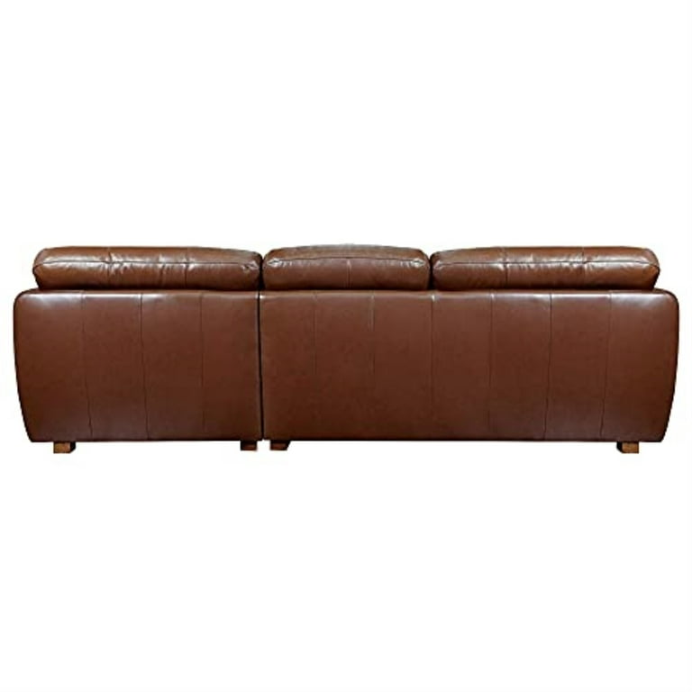Alto Premium Top Grain Brown Tufted Leather Sectional Sofa Baci