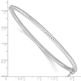 thumbnail image 3 of Auriga Fine Jewelry 925 Sterling Silver Rhodium Plated Polish/Textured 3mm Hinged Bangle 7inch for Women, 3 of 5