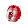 thumbnail image 2 of Full Face Headgear Martial Arts Head Guard Gear Sparring Protector w Face Shield (Red, MD), 2 of 5