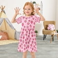 thumbnail image 3 of FORMRS Girls Short Sleeve Dress Summer Casual Round Neck A-line Beach Sundress, Sizes 2T-8T, Strawberry Bliss, 3 of 8