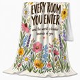 thumbnail image 2 of Floral Butterfly Encouragement Art You Brighten Every Room, Peaceful Mountain Lake Scene, Warm Flannel Blanket for Cabin and Lodge, Outdoor Lovers Friendship Gift, Artistic Home Decor, 2 of 9