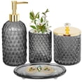 thumbnail image 1 of Juego de accesorios de baño Haturi Grey Glass de 4 piezas, 1 of 6