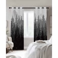 thumbnail image 2 of Blackout Curtains for Bedroom, Grey Ombre Room Darkening Window Drapes for Living Room, Fall Autumn Forest Black Abstract Art Harvest Thermal Insulated Grommet Curtains, 52x96 inch, 2 Panels, 2 of 9
