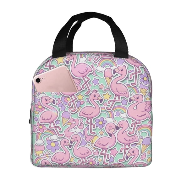Flamingos Insulated Lunch Box Reusable Lunch Bag Women Men Cooler Tote Bag For Work Picnic School Office