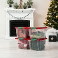 thumbnail image 3 of IRIS 19 Qt Stackable Holiday Plastic Storage Bins with Lids and Latching Buckles Clear Red 4 Pack, 3 of 7