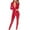 Red M, variant on Women Solid Color Zipper Faux Patent Leather Jumpsuit Bodysuit Tight Clubwear