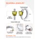 thumbnail image 4 of Pendientes de aro de plata de ley con piedras natales Silvora para mujer. Diamantes creados. Delicada joya de regalo para cumpleaños o Navidad, 4 of 8