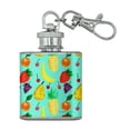 thumbnail image 1 of Fruit Salad Pattern Stainless Steel 1oz Mini Flask Key Chain, 1 of 4