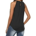 thumbnail image 3 of HAOAN Women's Sleeveless Swing Tunic T-shirts Blouses Summer Casual Lace Halter Neck Flowy Pleated Tank Top, 3 of 4