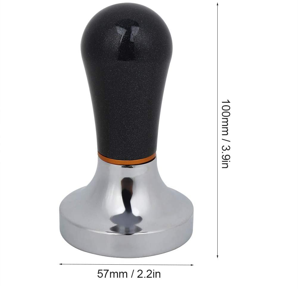 with Flat Stainless Steel Base black Practical Handheld Aluminum Coffee Tamper with Handle 57mm Espresso Tamper Coffee Making Brewing Accessory 