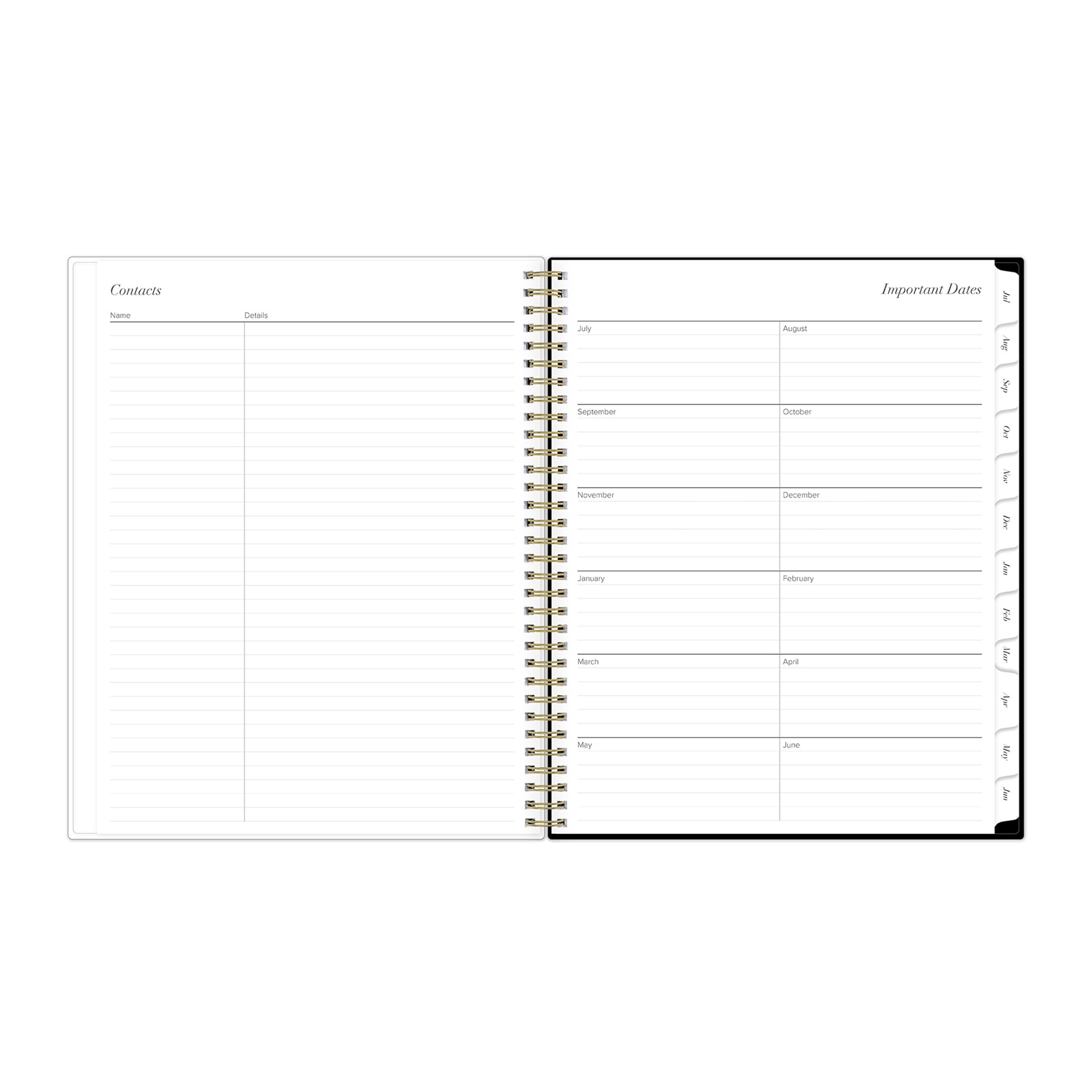 Blue Sky Monthly Weekly Planner, 8.5" x 11", Dot BW 15-Month (April 2026 - June 2027)