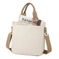 thumbnail image 2 of Bolso bandolera de lona con correa ajustable, neceser de maquillaje de lona (blanco) Likrtyny Para Estrenar, 2 of 9