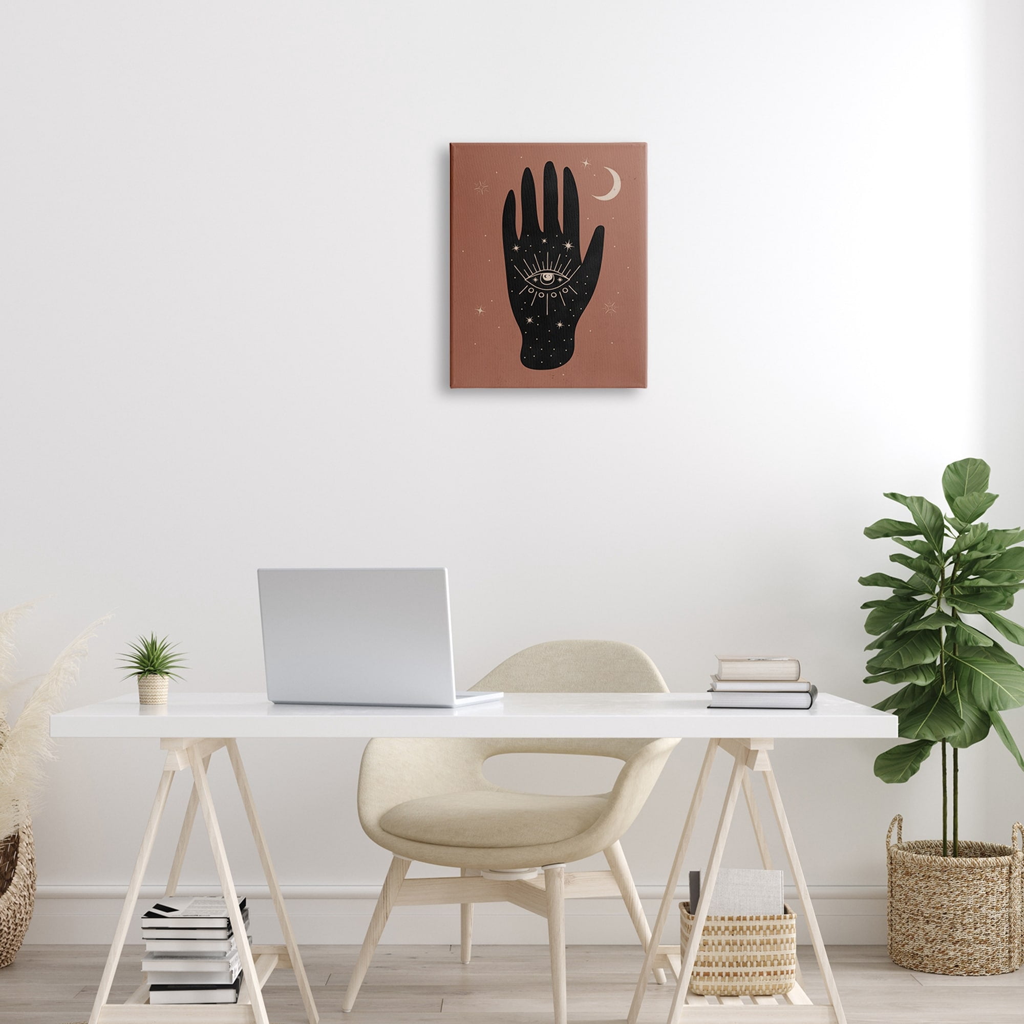 Stupell Industries Celestial Bohemian Chic Hand With Enlightened Eye Tattoo ,36 x 48, Design by Nina Blue
