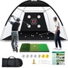 SwingRex 10x7FT Golf Net with Mat & Target – Backyard Golf Practice Net for Driving & Chipping