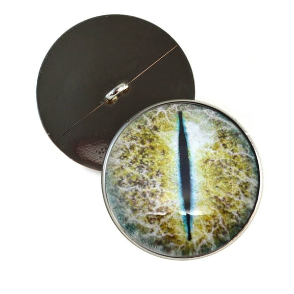 Blue and Yellow Crackling Dragon Sew-On Button Glass Eyes