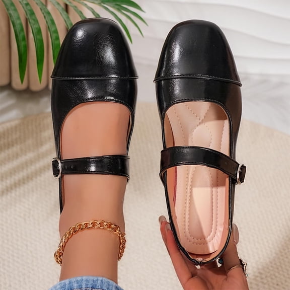 Ladies 2026 Summer Flat Shoes Solid Color Round Closed Toe Closed Back Low Cut Soft Sole Slip On Lightweight Cushioned Orthopedic Arch Support Wide Toe Box Comfort Walking Daily Footwear Black 41