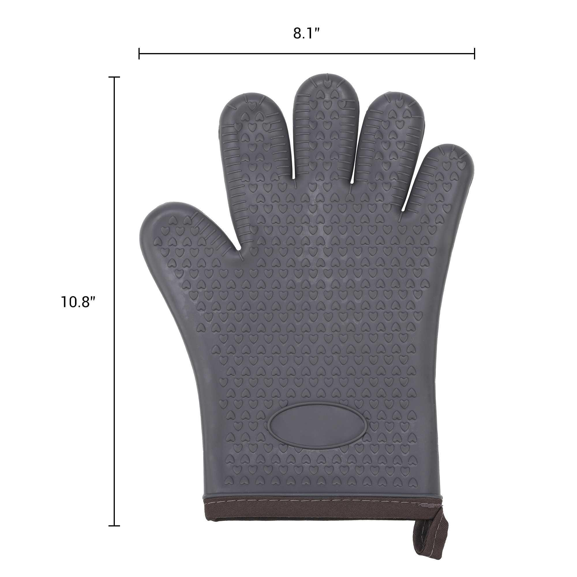 Unique Bargains 2pcs Silicone Heat-Resistant and Waterproof Oven Mitts Gray 10.8" x 8.1"