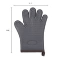 thumbnail image 7 of Unique Bargains 2pcs Silicone Heat-Resistant and Waterproof Oven Mitts Gray 10.8" x 8.1", 7 of 7