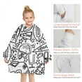 thumbnail image 6 of Black White Football Elements Pattern Blanket Hoodies for Kids 6-13YR Oversize Wearable Blanket Hoodies for Boys Girls Teens, 6 of 7