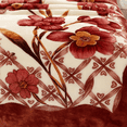 thumbnail image 2 of DBOZE Queen Size, Weighted Warm Heavy Korean Mink Fleece Blanket, Single Ply, Soft and Warm, Thick Mink Blanket Pink Flower, 2 of 5