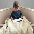 thumbnail image 3 of Effe Bebe Magnolia Cable Knit and Sherpa Baby Blanket (Lavender), 3 of 4