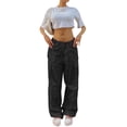 thumbnail image 5 of QAFOPEH Women Drawstring Waist Cargo Pants Loose Straight Jogger Pants With Pocket, 5 of 7