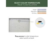 ETI 4ft x 13 بوصة Rutland Linear Flush Mount مع ضوء ليلي، 4500 لومن، تفضيل الألوان 3CCT، قابل للتعتيم، 120 فولت، C05008402A