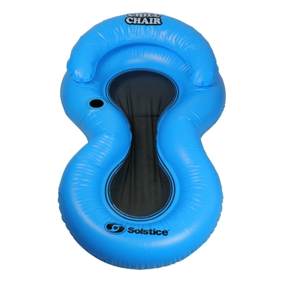 Swim Central Inflatable Chill Swimming Pool Floating Lounge Chair - 61" - Blue