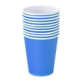 thumbnail image 1 of Injueey 50x vasos desechables no tóxicos, vasos de papel de fiesta de línea suave resistentes a desgarros de calidad alimentaria, vasos para Mostrada azul, 1 of 6
