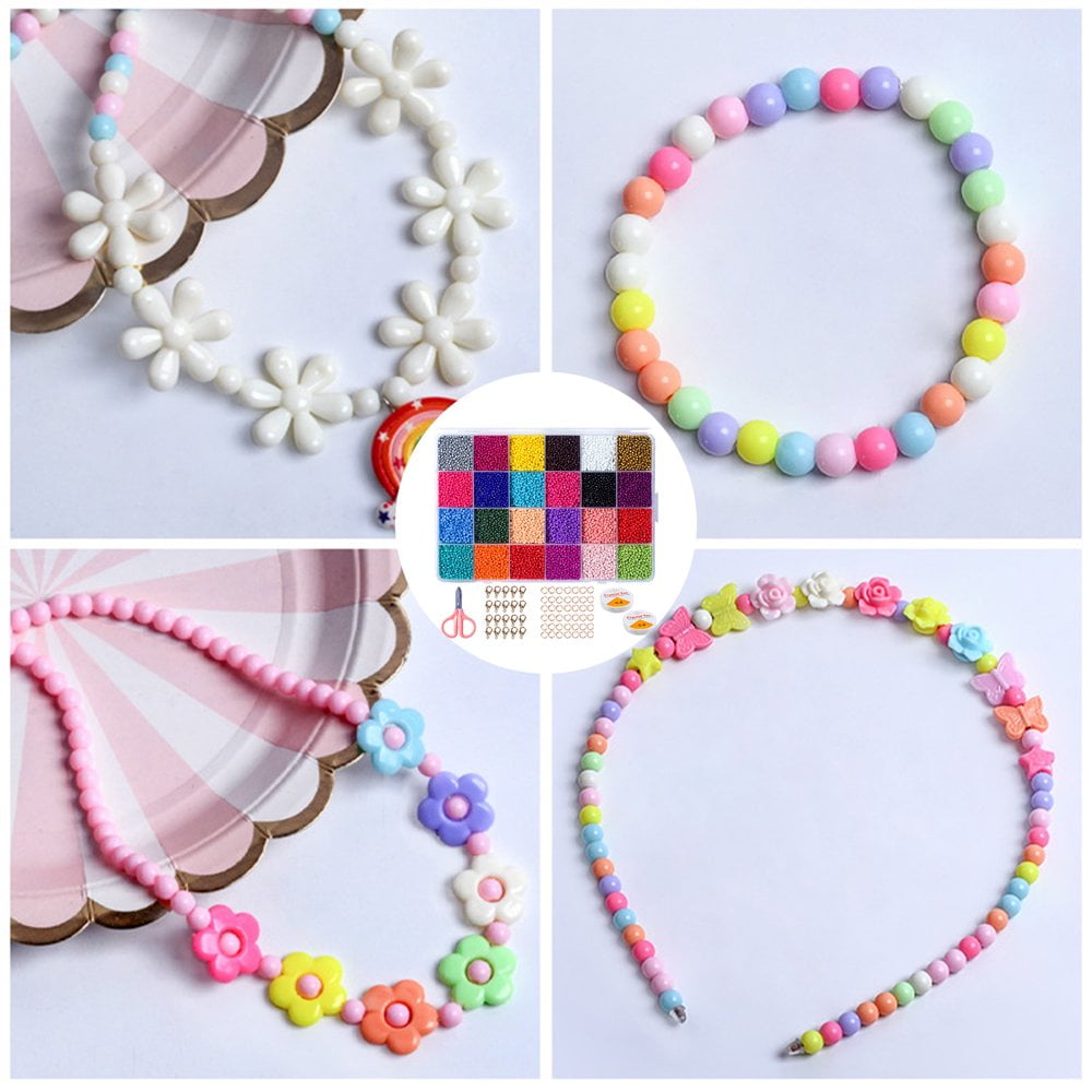 Bracelet Making Beads Kit Heart Shape ABC Beads Colorful Mixed