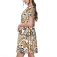 thumbnail image 2 of Naloa Floral Paisley Print Womens Summer A-Line Dress with Pockets,Short Sleeve Dresses,Flowy Beach Swing Dress for Vacation Travel, 2 of 6