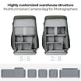 thumbnail image 6 of K&F Concept Camera Bags Backpack, Waterproof 25L Large Capacity Camera Case with Raincover for Canon/Nikon/Sony/DJI Mavic Drone Travel, Photographers,15.6 Inch Laptop, 6 of 8