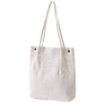 thumbnail image 1 of Bolso de lona de pana, bolso bandolera versátilRice white, 1 of 5