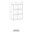 Sauder 6Cube Organizer Storage Bookcase, Rural Pine Finish