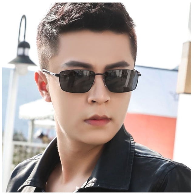 Gafas de sol polarizadas fotosensibles que cambian de color para hombre, gafas de sol de doble uso para transmisión en vivo durante el día y la noche, gafas con marco negro para el cabello