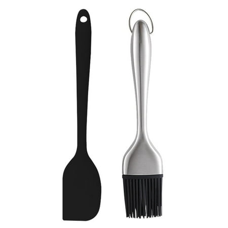 

HOMEMAXS Silicone Spatula Heat Resistant Oil Brush Durable Barbecue Supplies (Black)
