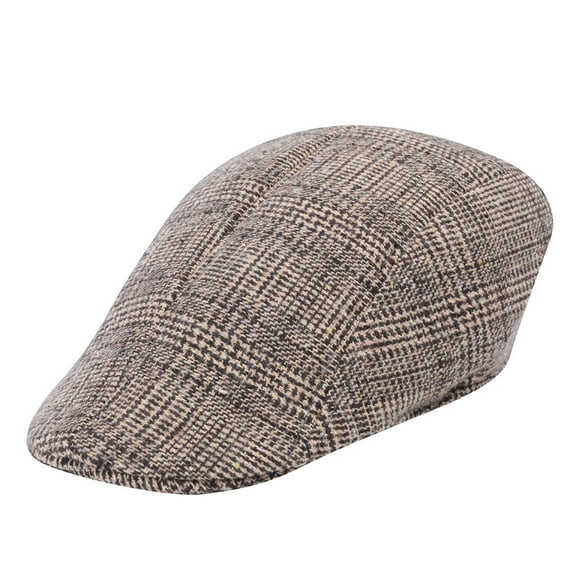 Prolriy Newsboy Hats for Men Flat Mens Hats, Hats Women Winter Warm Men Breathable Comfort Houndstooth Casul Retro Beret Baseball Caps Cabbie Beret Hats for Men A