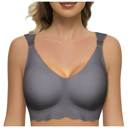 Zshosam Women s Thin Bra Without Underwire Soft Bustier Seamless Bra Without Underwire With Additional Bra Extension(GY1 XL)