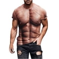 thumbnail image 5 of ZCFZJW Muscle Tee Shirts for Men,Fake Abs T Shirt Big and Tall Regular Fit Funny Short Sleeve 3D Graphic Tees Casual Slim Fit Summer Tops Khaki#09 M, 5 of 6