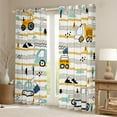 thumbnail image 6 of Erosebridal Truck Curtains 30%-50% Blackout Construction Vehicle Curtains Truck Living Room Decor ,Excavator Bulldozer Crane Tractor Curtains & Drapes Striped Window Curtain, 6 of 6