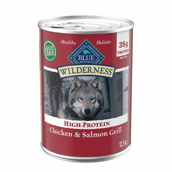 Blue Buffalo Wilderness Wet Dog Food for Adult Dogs, Grain-Free, 12.5 oz. Can (Multiple Flavors)