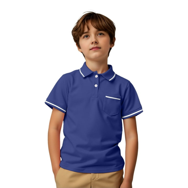 Toddler Boys Polo Shirt Navy Boys Uniform Shirts Summer Shirt Short Sleeve  Toddler Shirts Boys Clothes Size 3-4 Years
