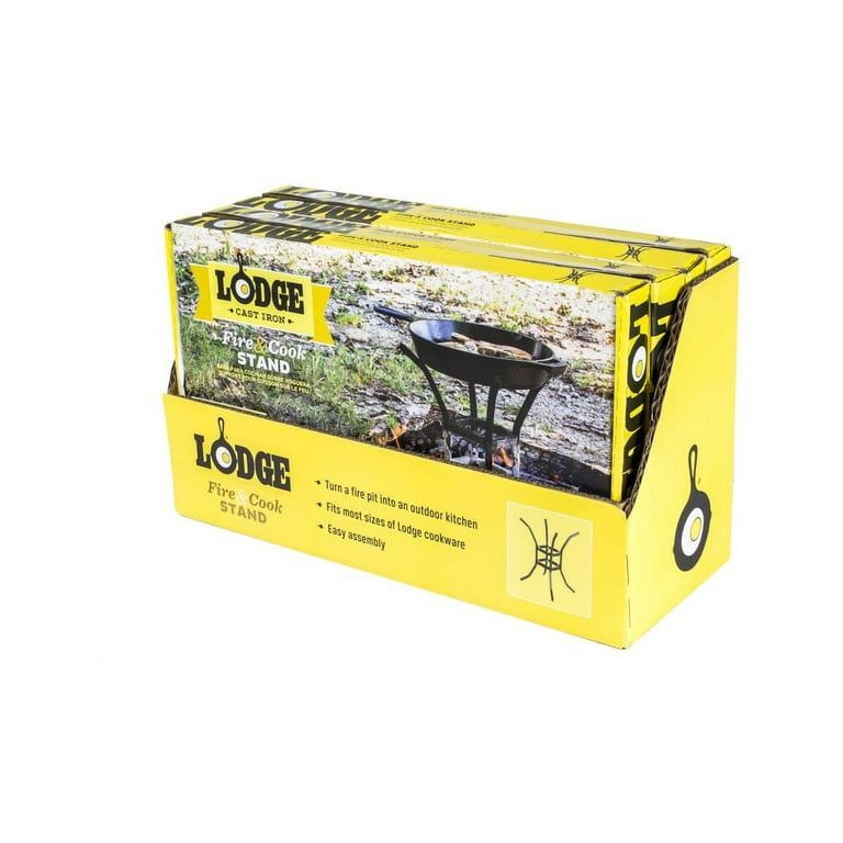 Lodge Fire and Cook Stand, A5-8 Rack, Holds Log Kindling & Most Sized Cookware Lodge Fire and Cook Stand, A5-8 Rack, Holds Log Kindling & Most Sized Cookware